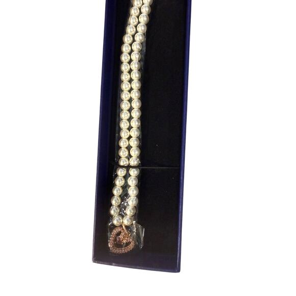 Swarovski Sublima necklace Crystal pearl, Heart, Pink, Rose gold-tone plated*New - Picture 3 of 3